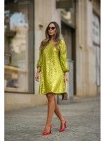 Vestido Lantejoulas Verde-Lima