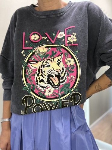 Sweat grfica vintage "Love Power"