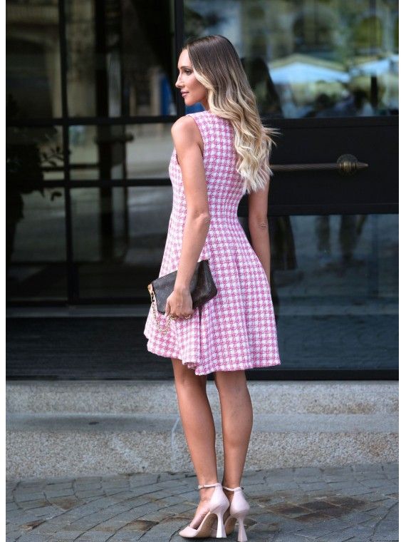 Vestido Tweed Rosa